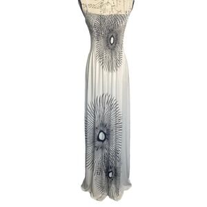 646 MAIN Strapless Maxi Dress Boho Black & White Womens One Size